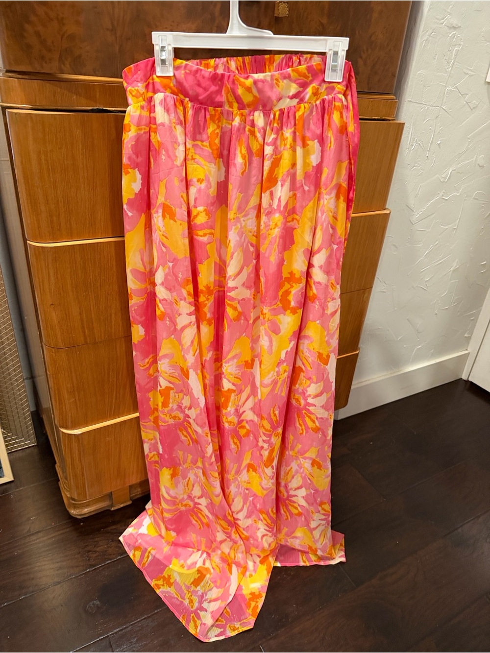 Hello Molly Pink & Yellow Floral Maxi Skirt